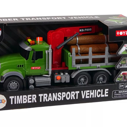 Sunkvežimis Automobilis Kranas Veža Rąstus Garso