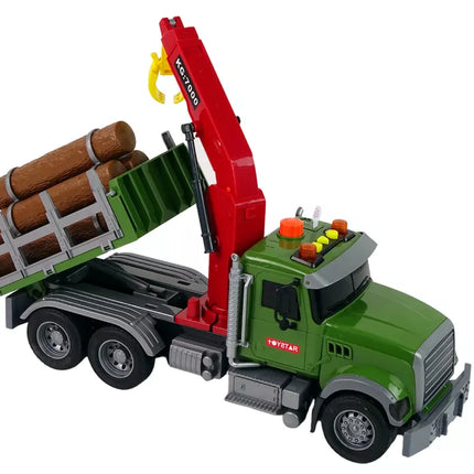 Sunkvežimis Automobilis Kranas Veža Rąstus Garso