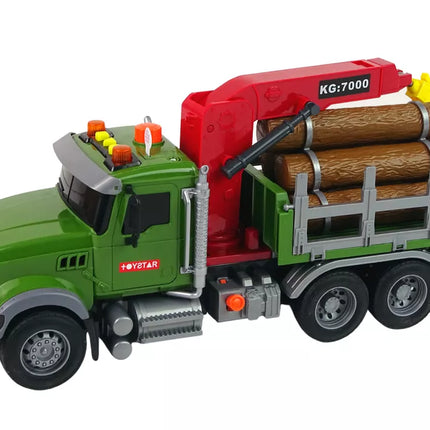 Sunkvežimis Automobilis Kranas Veža Rąstus Garso