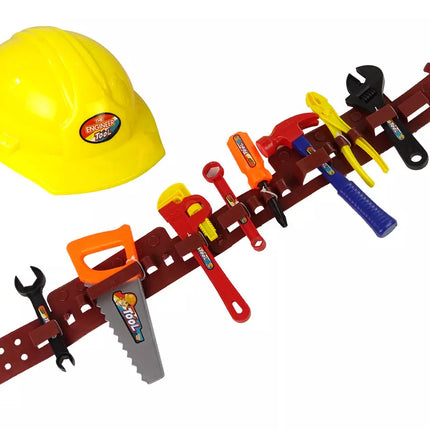 „Pasidaryk pats“ rinkinys: diržas su įrankiais, šalmas, raktas