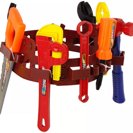 „Pasidaryk pats“ rinkinys: diržas su įrankiais, šalmas, raktas