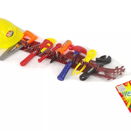 „Pasidaryk pats“ rinkinys: diržas su įrankiais, šalmas, raktas