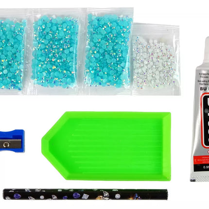 Kūrybiškas elnio rinkinys „Pasidaryk pats“ deimantai kristalai mėlyna