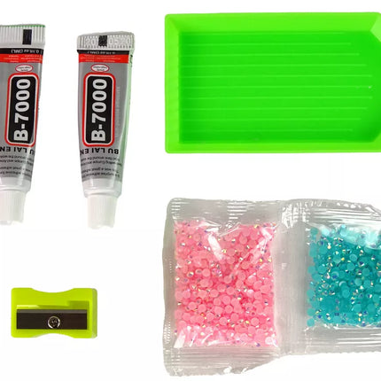 ""Pasidaryk pats" deimantų kūrybinis rinkinys "Rožinis elnias" Kristalai Blizgučiai 3D raktų pakabukas"