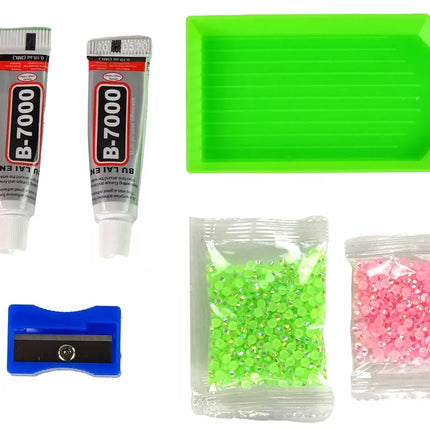 „Pasidaryk pats“ deimantų kūrybinis rinkinys Žalias elnias Kristalai Blizgučiai 3D raktų pakabukas