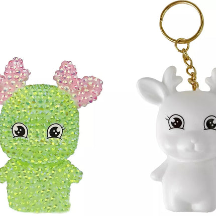 „Pasidaryk pats“ deimantų kūrybinis rinkinys Žalias elnias Kristalai Blizgučiai 3D raktų pakabukas