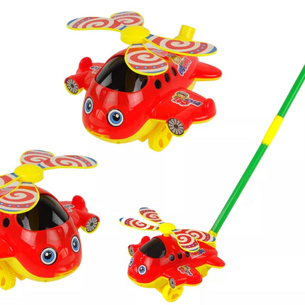 Laimingas lėktuvo stūmiko lazda varpelis raudonas