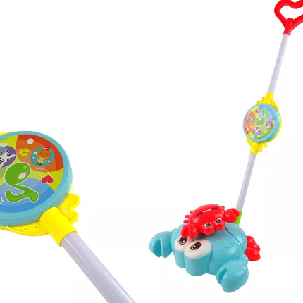 Šviečiantis krabų lazdelių stūmikas, mėlynas, su muzika