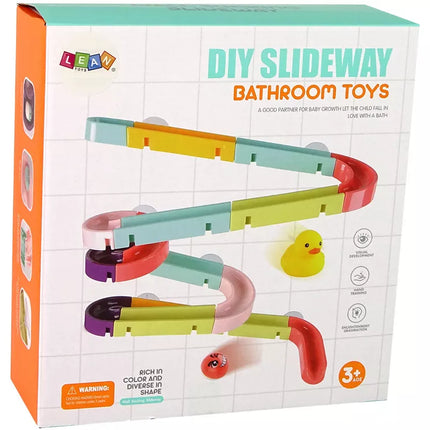 Žaidimų vonios žaislų trasa su čiuožiančiomis antimis, 44 elementų rinkinys