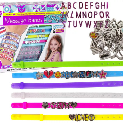 ""Pasidaryk pats" papuošalų apyrankės pakabukų rinkinys su raidėmis"