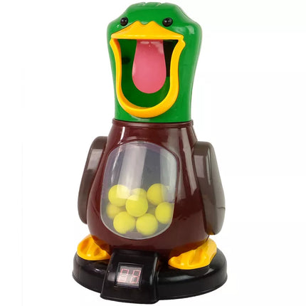 Šaudymo iš lanko žaidimas su ančių taikiniu, minkšti kamuoliukai ir garsai