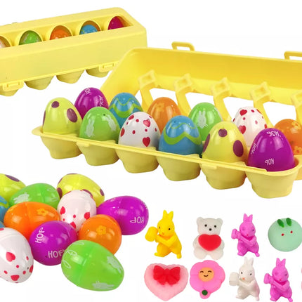 Velykinių kiaušinių rinkinys su žaislais nuo streso, 12 vnt.
