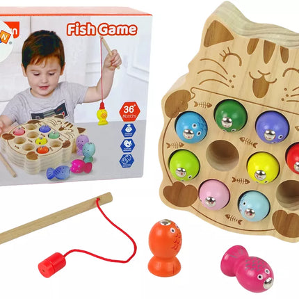 Medinis žaidimas „Žvejok žuveles“ 2 meškerės kačiukas