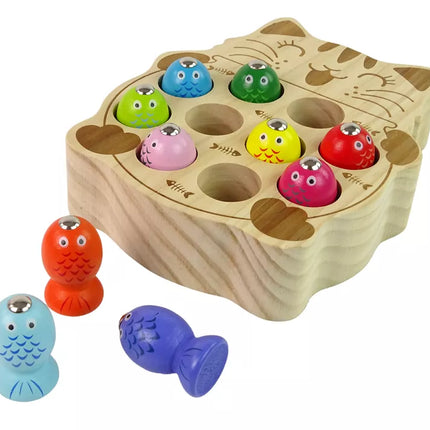 Medinis žaidimas „Žvejok žuveles“ 2 meškerės kačiukas