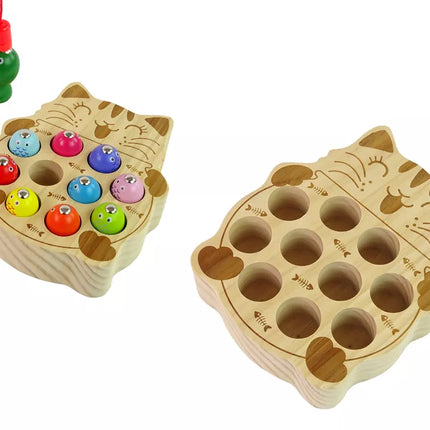 Medinis žaidimas „Žvejok žuveles“ 2 meškerės kačiukas