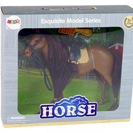 Šukuojamo žirgo figūrėlė su rudais karčiais