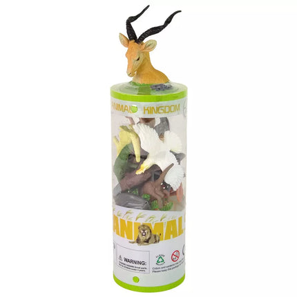 Australijos gyvūnų figūrėlės, 12 vnt. Priedai tūbelėje