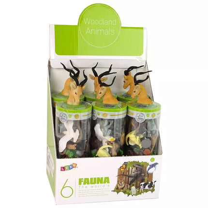 Australijos gyvūnų figūrėlės, 12 vnt. Priedai tūbelėje