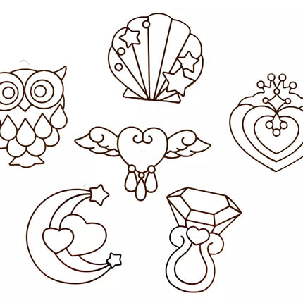 Vitražo tapybos pakabukai Sustingę dažai Papuošalai, 6 vnt.