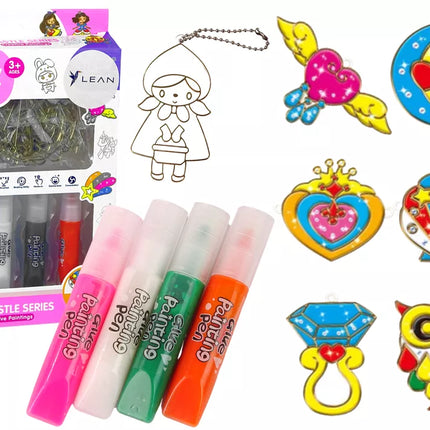 Dažyto stiklo tapybos pakabukai, stingdantys dažai, 6 vnt.