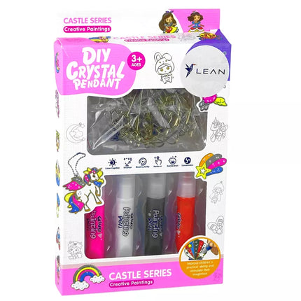 Dažyto stiklo tapybos pakabukai, stingdantys dažai, 6 vnt.