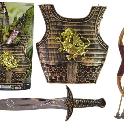 Samurajaus riterio kostiumo lanko ir kardo rinkinys