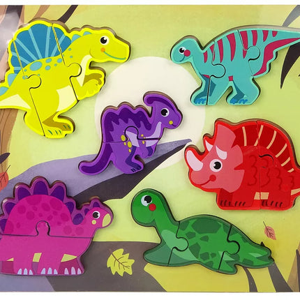 Medinis spalvingas dėlionių galvosūkis vaikams, įvairių raštų