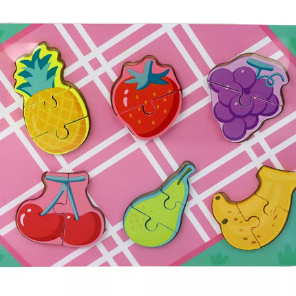 Medinis spalvingas dėlionių galvosūkis vaikams, įvairių raštų