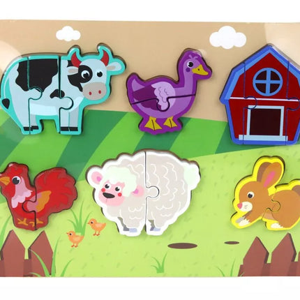 Medinis spalvingas dėlionių galvosūkis vaikams, įvairių raštų