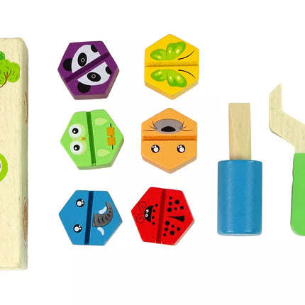 Medinis žaislinis atsuktuvų rinkinys "Pasidaryk pats"