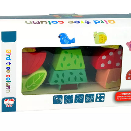 Medinė dėlionė Gėlė Drugelis Paukštis