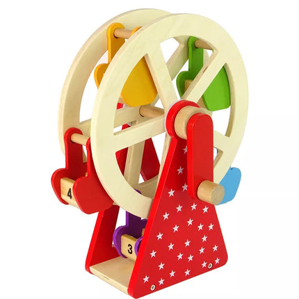 Besisis sukasi medinis apžvalgos ratas su figūrėlėmis