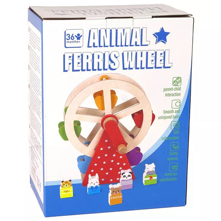 Besisis sukasi medinis apžvalgos ratas su figūrėlėmis