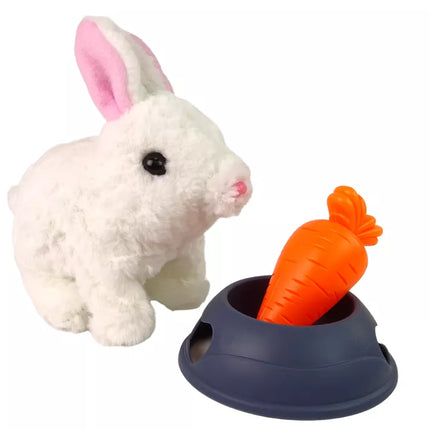 Interaktyvus triušio zuikio talismanas baltas morkų dubuo