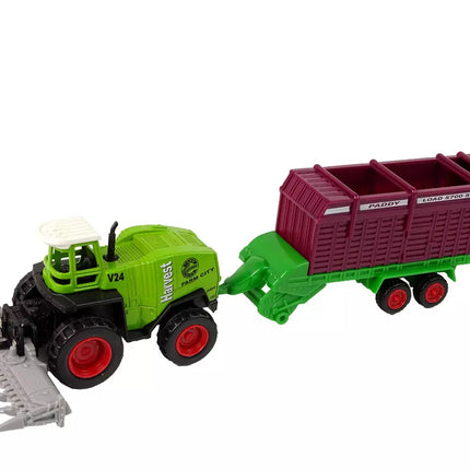 Žemės ūkio transporto priemonių rinkinys Traktorius 12 dalių Metalinis