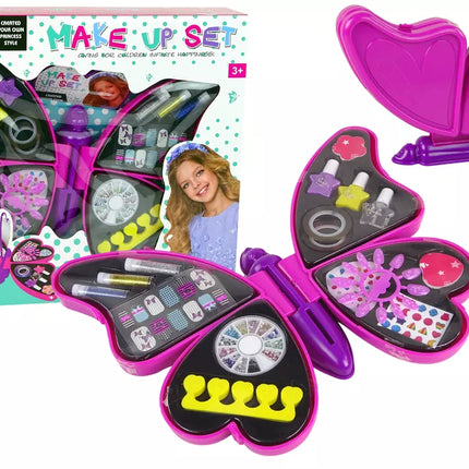 Grožio rinkinys nagų dailei su drugeliais ir blizgučių lipdukais