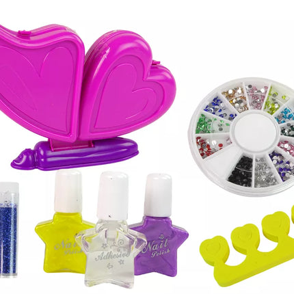 Grožio rinkinys nagų dailei su drugeliais ir blizgučių lipdukais