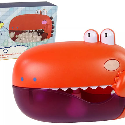 Muilo burbulų vonios žaislas raudonas dinozauras su baterijomis