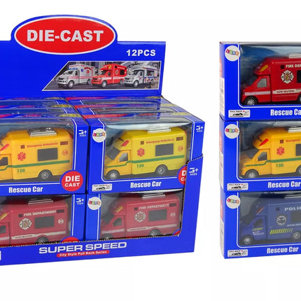 Automobilis gelbėjimo transporto priemonė Policijos ugniagesių brigada Frikcinė pavara 3 modeliai