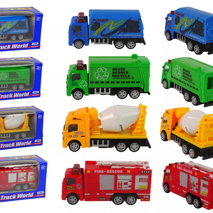 Resorak automobiliai su frikciniu varikliu, 8 modeliai, 1:55