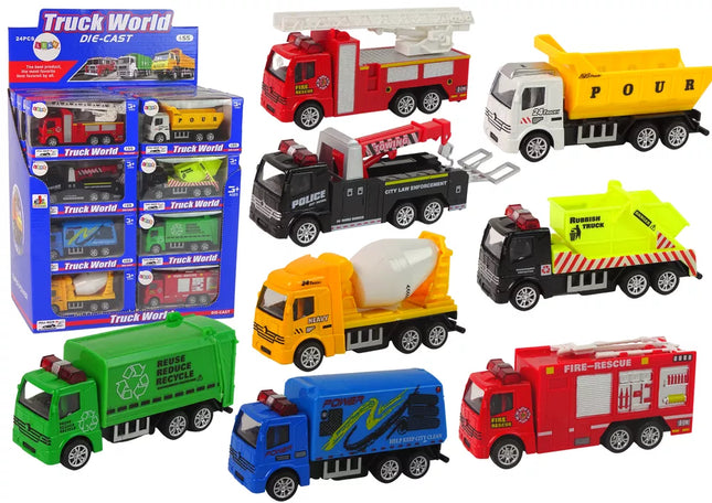 Resorak automobiliai su frikciniu varikliu, 8 modeliai, 1:55