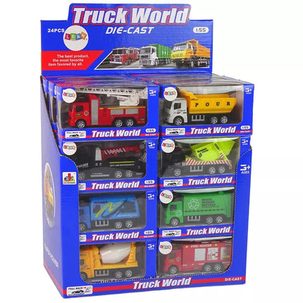 Resorak automobiliai su frikciniu varikliu, 8 modeliai, 1:55