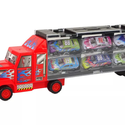 Transporto sunkvežimio ir lenktyninio automobilio rinkinys, 12 vnt.