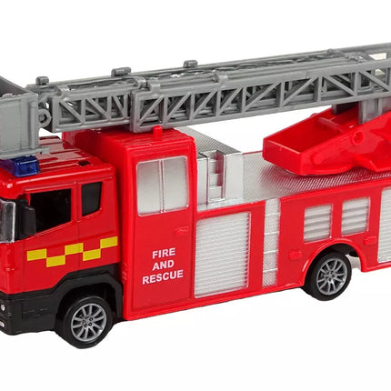 Gaisrinės brigados transporto priemonių rinkinys su traukiamuoju motorlaiviu Jeep Red