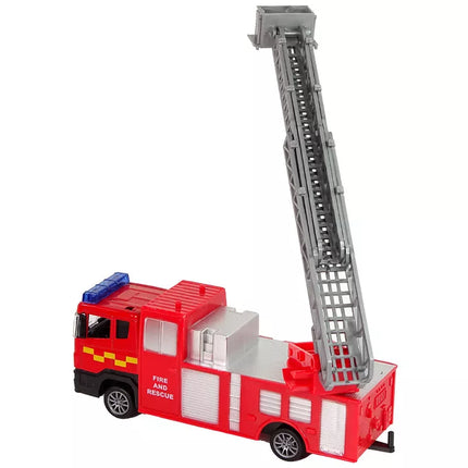 Gaisrinės brigados transporto priemonių rinkinys su traukiamuoju motorlaiviu Jeep Red