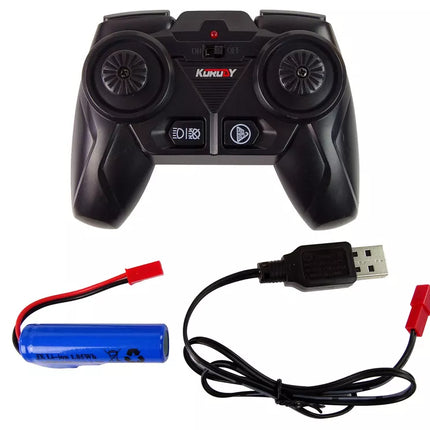 Mėlynas traktorius su presu