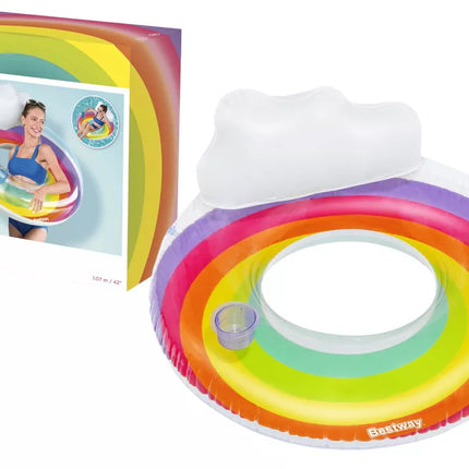 Pripučiamas plaukimo ratas 107 cm Rainbow Bestway 43647