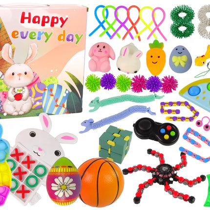 Velykiniai žaislai nuo streso „Pop It Squishy“ 41 vnt. žaislų rinkinys.