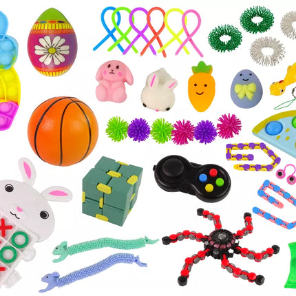 Velykiniai žaislai nuo streso „Pop It Squishy“ 41 vnt. žaislų rinkinys.