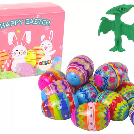 Velykinis žaislų rinkinys Velykiniai kiaušiniai Figūrėlė Dinozauras 12 vienetų